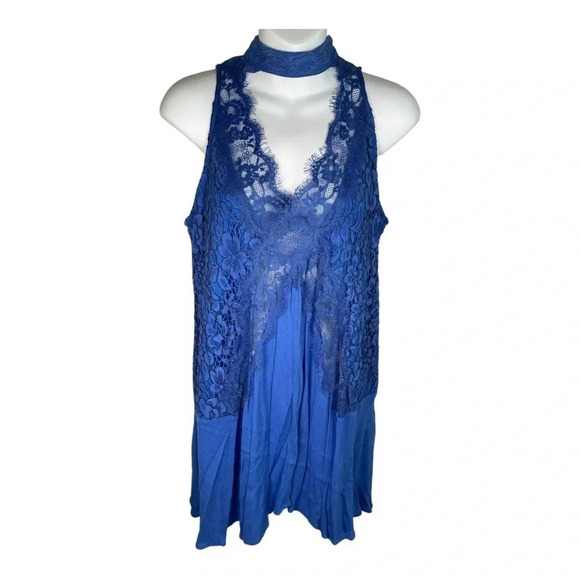 Lucky & Blessed Lace Mini Royal Blue Dress 👗 - Picture 1 of 3